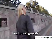 Blonde Euro Amateur Monika Gets Laid In Public And Receives Cumshot