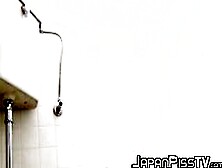 Real Japanese Amateur Filmed Peeing In Public Bathroom