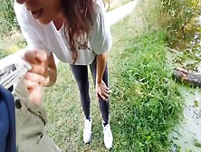 Hand-Job Outdoors,  Public Bj In The Woods