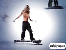 Group Of Huge Tits Babes Surfing And Snowboarding In Nude
