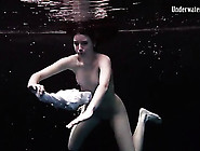 Balletic Underwater Swimming With A Teen Beauty