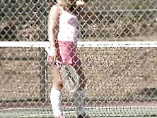 Sporty 18Yo Blonde Women Pick Up At The Tennis Court