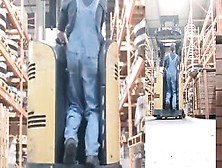 Gigantic Boss Fucks Cunt With Mouth On Reach Truck - Freeuse Machine Shop Industrial