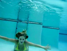 Trina Yellow Bikini Underwater Swim Flash Topless