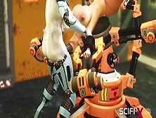 Scifi-X - A Hot Young Horny Hottie In Cuffs Gets Fucked Hard By Sex Robot Dickgirl