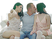 Nice Threesome With Brunette Babes Natasha Snow And Polina Lita