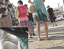 Green String Panty Upskirt Footage