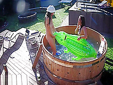 Teens Party Hard With Toys In Hot Tub !