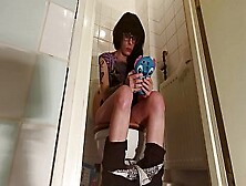 Teen Girl Pissing & Shitting While Playing On Her Telephone Pt1 Hd