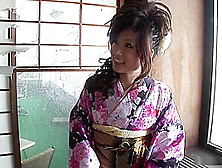 Chiaki In Kimono Uses Sex Toys To Have Huge Orgasm