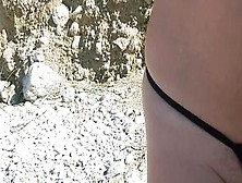 Nippleringlover Turned On Milf Naked Beach Watch Through Micro Bikini Gigantic Nipple Rings Pierced Twat Booty