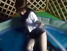 Cut Japanese Girl Getting Soaked In Little Pool
