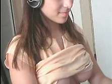 Shy Girl Flashing Tits On Webcam
