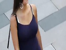 Busty Teen Walking Big Tits Jiggling