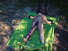 Outdoor Camping Extreme Orgasm With Vibrator Tied To Leg And Other Surprises Part 2