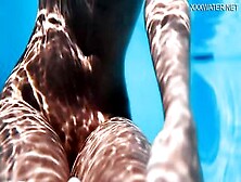 Romantic Hungarian Swimming Pool Teen Showing Blonde Pussy