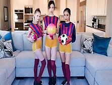 Soccer Girls Eat Each Other's Pussies And Share A Dick In A 4Some