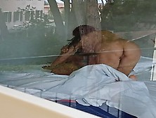 I Caught My Hot Milf Neighbor Giving A Blowjob In Front Of The Open Window,  She's So Good At Making A Cock Hard