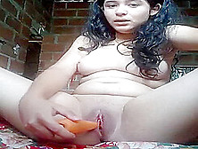 Indian Village Girl Masturbating Using Carrot