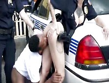 Threesome Female Cops Blowjob Fucking Interracial