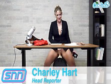 Camsoda News Network Broadcast With Reporter Masturbates On The Sybian