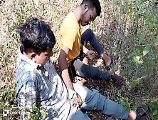Indian Gay Threesome Story - Unknown Man And Guy Lifting Animals In The Woods - In Hindi