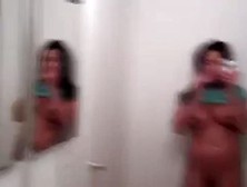 Tight Bodied Asian Masturbates In The Mirror Stand