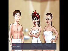 Summertime Saga.  Guy Is Watching Hot Milf Taking A Bath Before Going To College Ep. 28.