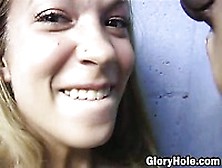 Jamie Elle Gets Her Face Fucked Hard By Black Dick Through A Glory Hole