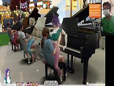 The Sims 4:6 People Playing The Piano For Sex