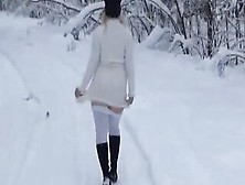 Gigantic Butt Inside The Winter Forest
