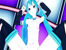Hatsune Miku Fingering Herself Live Onstage,  Then Gets Point Of View Pounded Inside Front Of Crowd.  Animated.