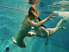 Wet Girls Andrea And Monica Stripping Underwater