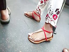 Asian Hottie Caught In Public Wearing Exotic Flip-Flops On Her Sexy Feet