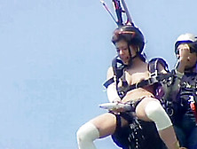 Japanese Girl Vibrating When Parachuting