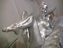 Nude Silver Body Painting
