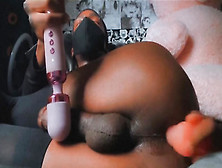 Femboy Thrusts Whole Massager In Rump !