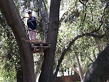 Milf Helps Her Stepson Cum In His Treehouse