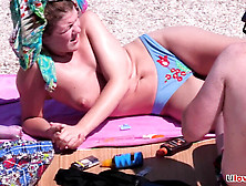 Handsome Sans Bra Scorching Babes Spied With Hidden Cam At The Beach