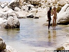 Blacked Strong Ebony Man Fucks Blonde Tourist On The Beach