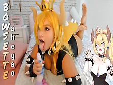 Sweet Bowsette Cosplay Skank Playing Hard With Her Sex Machine Ahegao And Bad Dragon Bj