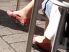 Candid Shoeplay Red Flats