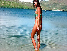 Perfect Brunette Cali Goes Bottomless Outdoors In Public By Lake No Panties
