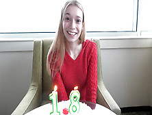 Very Petite Blondie Has Just Turned 18 And Is Making Her