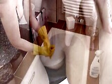 Cougar Gets Banged! When Cleaning The Restroom