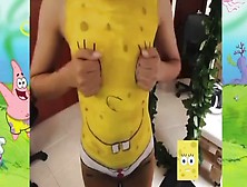 Bodypaint Full Naked Sponge Bob Dance