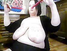 Bbw Wife Striping And Dripping Candle Wax On Her