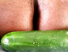 Big Cucumber In My Pussy Makes Me To Cum