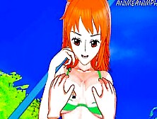 1 Piece Anime: Nami Blows Luffy Huge Penis Until Cum Into Mouth