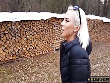 Big Breasted Blonde Enjoys Doggystyle Action In The Outdoors